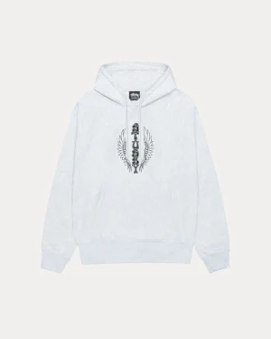 ステューシー ウェス ウィングス アッシュ ヘザー フード