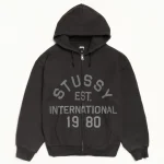 ステューシー エスタブリッシュド ブラック ジップ パーカー