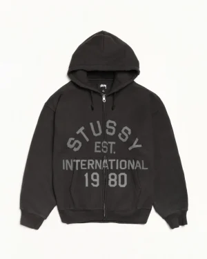 ステューシー エスタブリッシュド ブラック ジップ パーカー