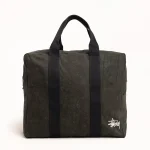 ステューシー キャンバス フライト ウォッシュド ブラック バッグ