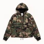 ステューシー キルティングナイロンワーク ウッドランドカモジャケット