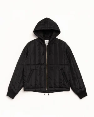 ステューシー キルティングナイロンワークジャケット（ブラック）