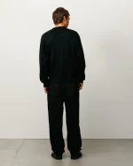 ステューシー サーフマン メリノコットン ブラック セーター-3