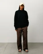 ステューシー サーフマン メリノコットン ブラック セーター-4