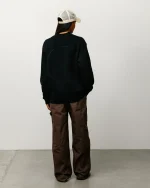 ステューシー サーフマン メリノコットン ブラック セーター-5