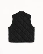 ステューシー サーマル裏地キルティングベスト ブラックジャケット-2