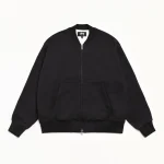 ステューシー サーマル裏地付きフリース ボンバー ブラック ジャケット