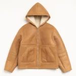 ステューシー シアリング フード付き タン ジャケット