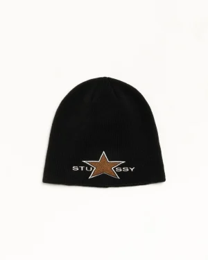 ステューシー シェニール ブラック スカルキャップ