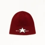 ステューシー シェニール ワイン スカルキャップ