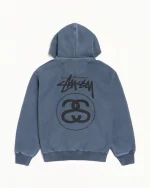 ステューシー ストックリンク ジップ ピグメントダイ ネイビー パーカー-1