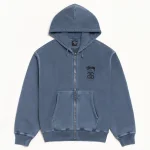 ステューシー ストックリンク ジップ ピグメントダイ ネイビー パーカー
