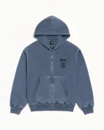 ステューシー ストックリンク ジップ ピグメントダイ ネイビー パーカー