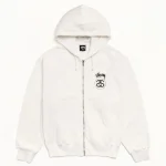 ステューシー ストックリンク ピグメント ジップ ナチュラル パーカー