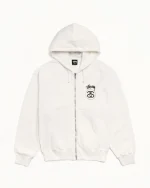 ステューシー ストックリンク ピグメント ジップ ナチュラル パーカー