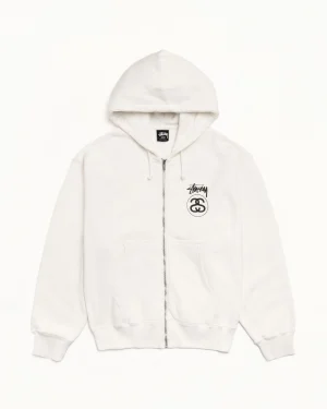 ステューシー ストックリンク ピグメント ジップ ナチュラル パーカー