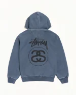 ステューシー ストックリンク ピグメントダイ ネイビー パーカー-1