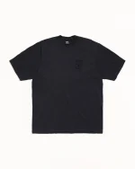 ステューシー ストックリンク 顔料染め フェードブラックTシャツ-1