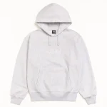 ステューシー ストックロゴ アップリケ アッシュ ヘザー パーカー