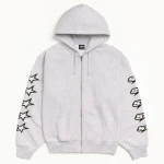 ステューシー スピードウェイ アッシュ ヘザー ジップ パーカー