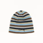 ステューシー スムースストック ストライプ ブルー スカルキャップ