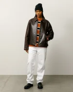 ステューシー スリムデニム ホワイトジーンズ-4