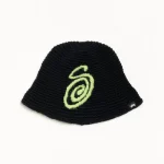 ステューシー スワーリーS ニット ブラック バケットハット