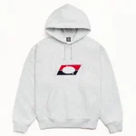 ステューシー ダブルストライプ 刺繍 アッシュ ヘザー パーカー