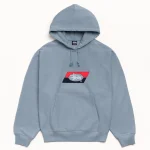 ステューシー ダブルストライプ 刺繍 スレート パーカー