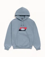 ステューシー ダブルストライプ 刺繍 スレート パーカー