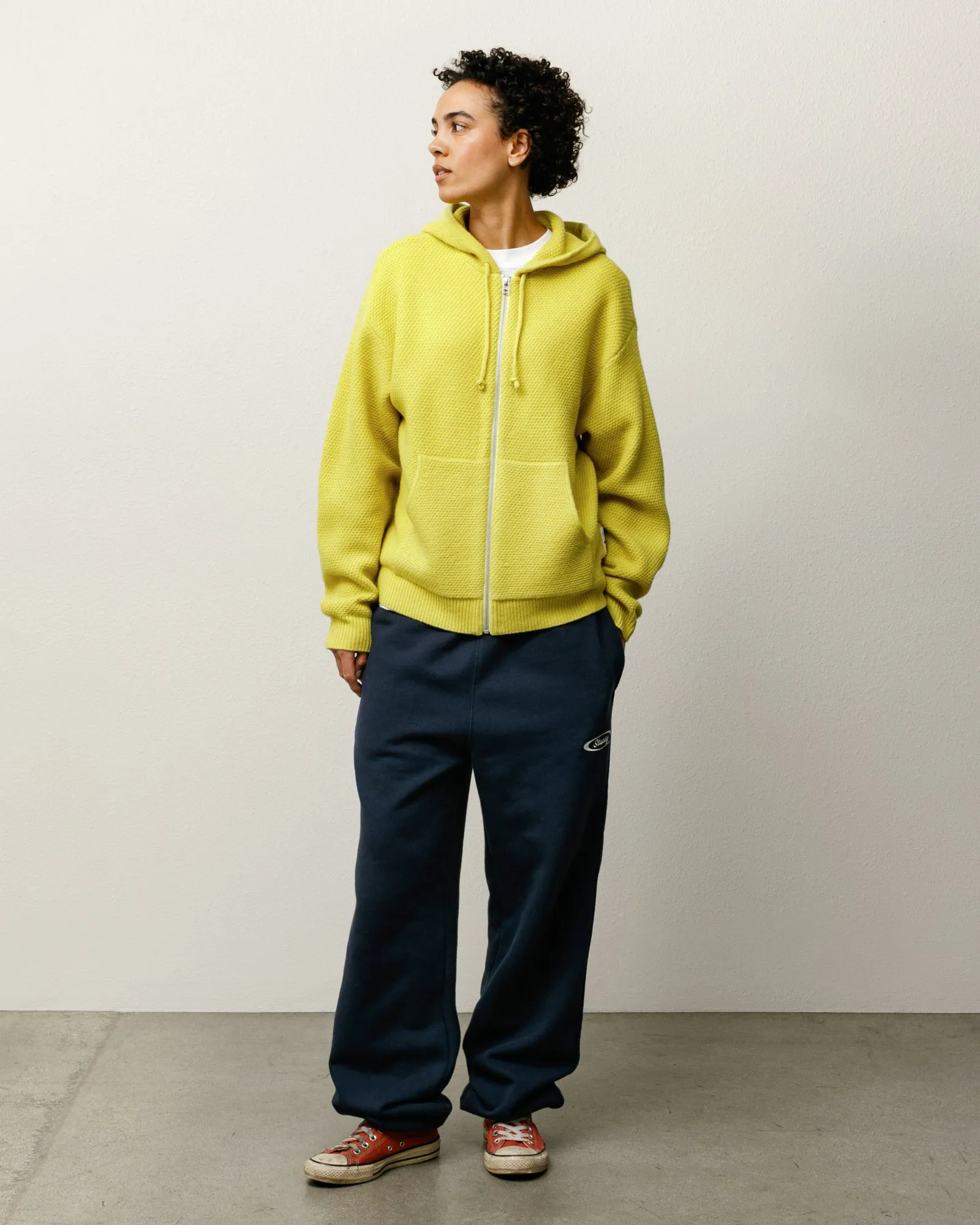 ステューシー テクスチャード イエロー ジップ パーカー