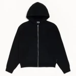 ステューシー テクスチャード ブラック ジップ パーカー