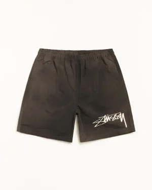 ステューシー ナイロン ウェーブ ダイ ブラック ショートパンツ