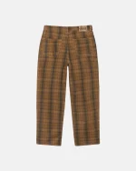 ステューシー ビッグ オール キャンバス プレイド ブラウン ジーンズ-1