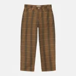 ステューシー ビッグ オール キャンバス プレイド ブラウン ジーンズ