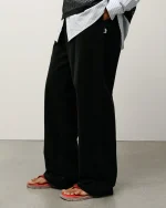 ステューシー ビーチ コットンツイル ブラック パンツ-5