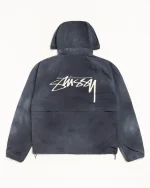 ステューシー ビーチシェル ウェーブダイ ネイビー ジャケット-2