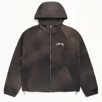 ステューシー ビーチシェル ウェーブダイ ブラック ジャケット