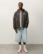 ステューシー ビーチシェル ウェーブダイ ブラック ジャケット-3