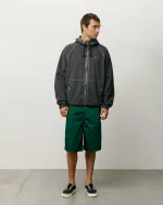 ステューシー ビーチシェル ガーメントダイ ブラック ジャケット-3