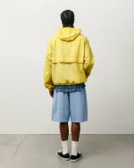 ステューシー ビーチシェル ガーメントダイ ライム ジャケット-4