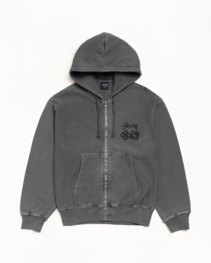 ステューシー ピグメントダイ ブラック ダイス パーカー