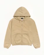 ステューシー フェード グラフィック ベージュ ジップ パーカー
