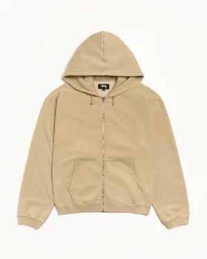ステューシー フェード グラフィック ベージュ ジップ パーカー