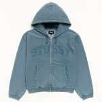 ステューシー フェードグラフィック ウォッシュドネイビー ジップパーカー