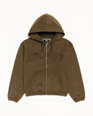 ステューシー フェードグラフィック オリーブ ジップパーカー