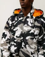 ステューシー フライトボンバー スノーカモジャケット-5