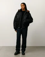 ステューシー フライトボンバー ブラックジャケット-7