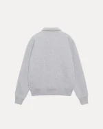 ステューシー フリース ラグラン アッシュ ヘザー ジップ モック-1