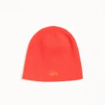 ステューシー ベーシック スカルキャップ スポーツ レッド ビーニー